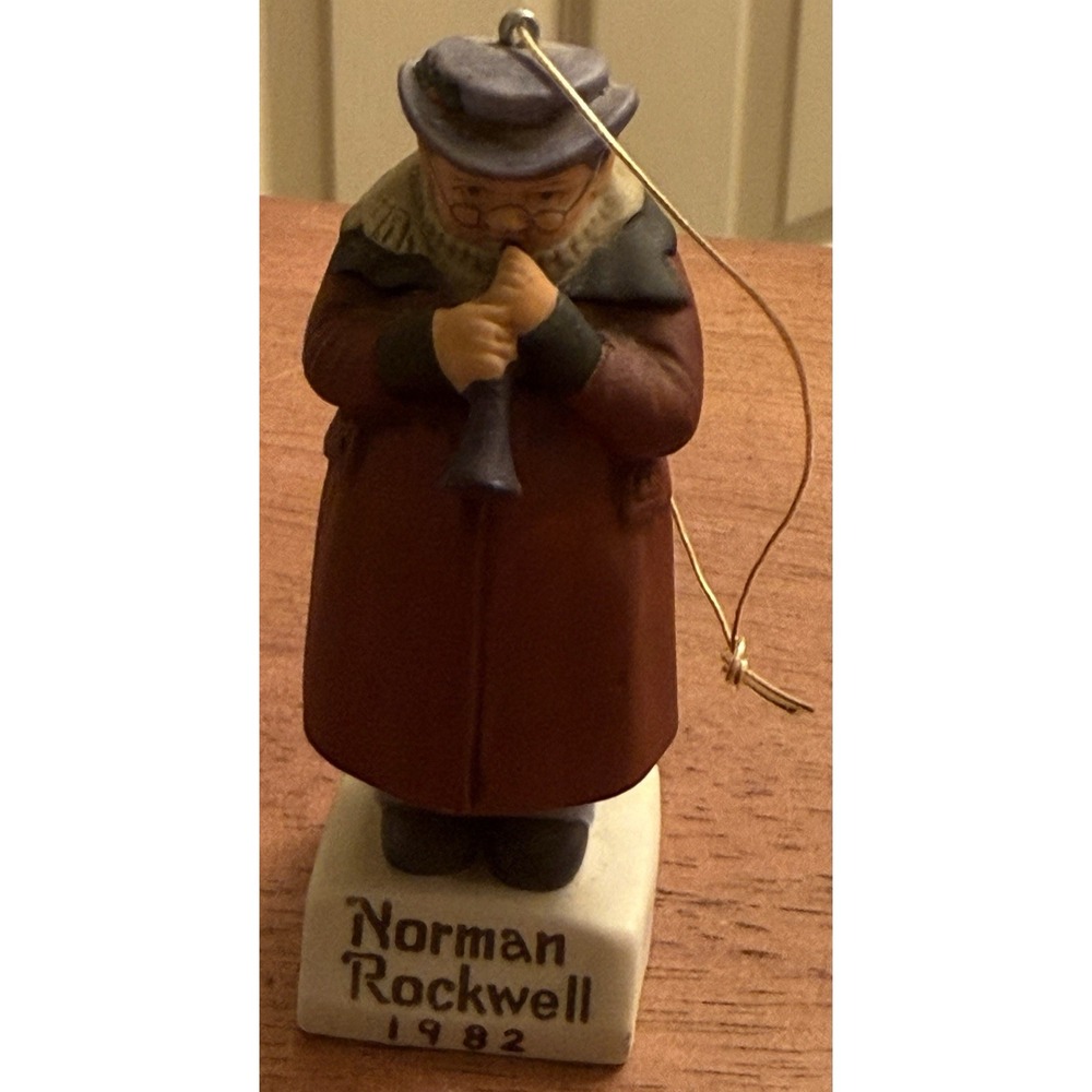 Norman Rockwell Saturday Evening Post Cornettist Santa Christmas 1982 Series‎ 4"